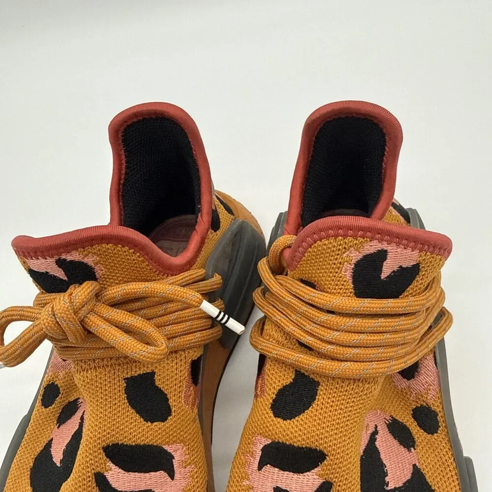 Adidas Human Race Pharrell Williams Animal Print Sneakers Men's 5.5 Orange
